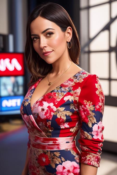 00158-42390678-consistentFactor_v32-photo of (4lineabboud_0.99), a woman as a sexy tv host, (anchorwoman), (in a CNN tv studio), (presenting the CNN news_1.1), (CNN.png